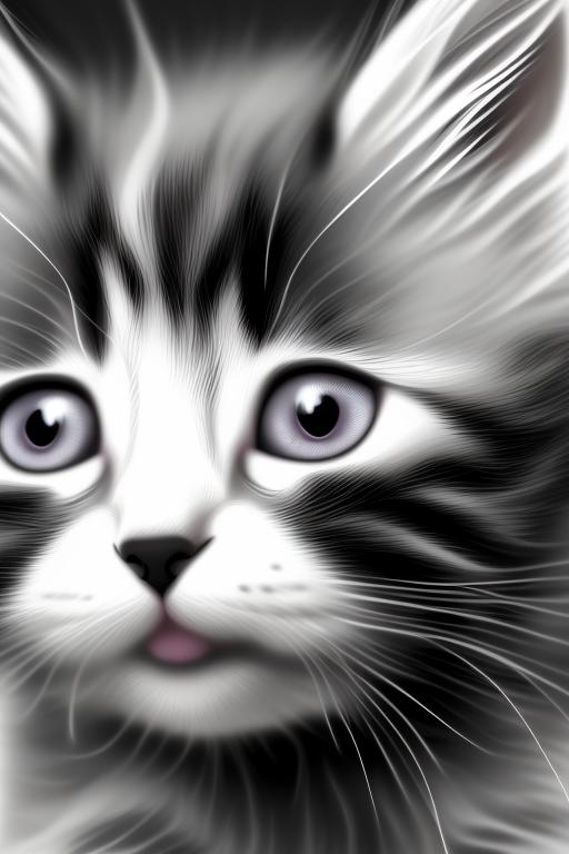 generate a picture of a kitten logo with transparent background